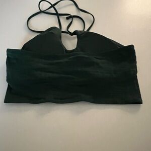 Aerie green Jacquard longline bikini halter top m